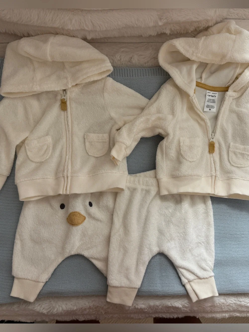 Two Sets - Carter’s Duck Little Cardigan Sets - Ivory - Picture 2 of 2